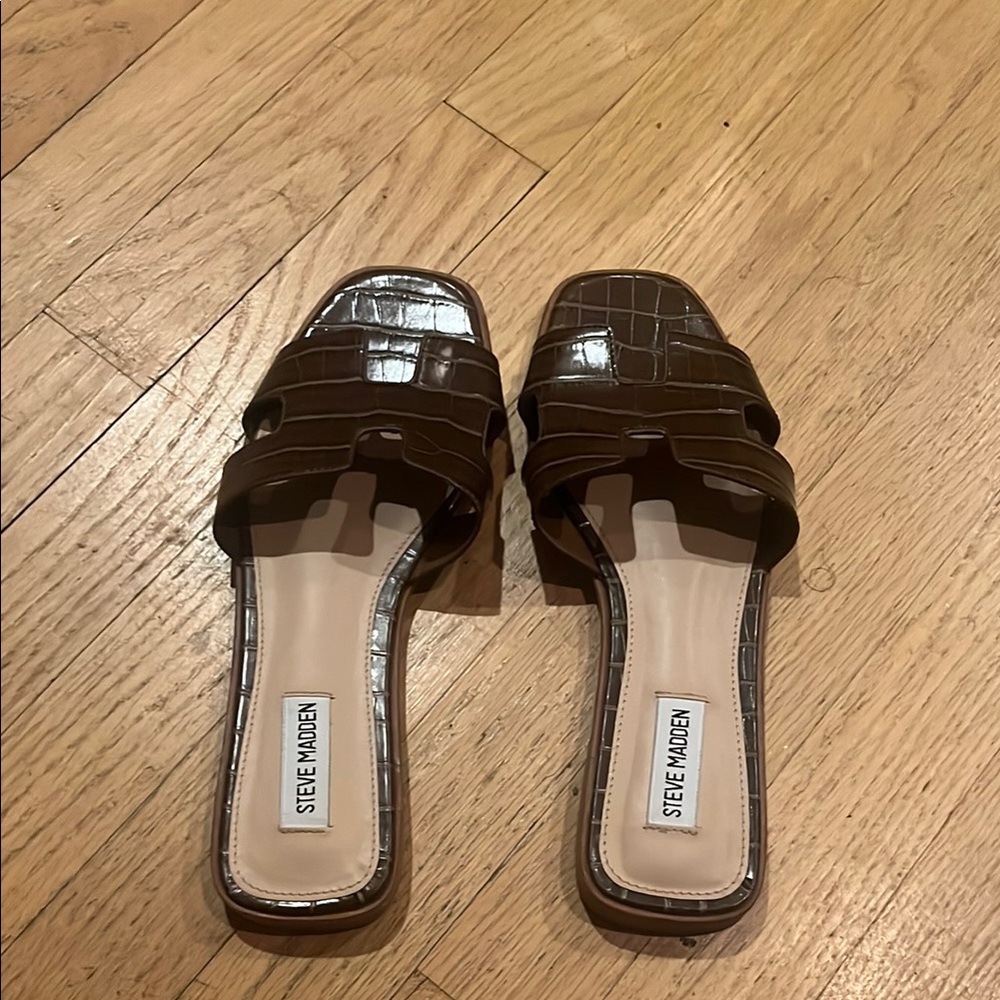 Steve Madden Brown Double Strap Hayden Sandals
